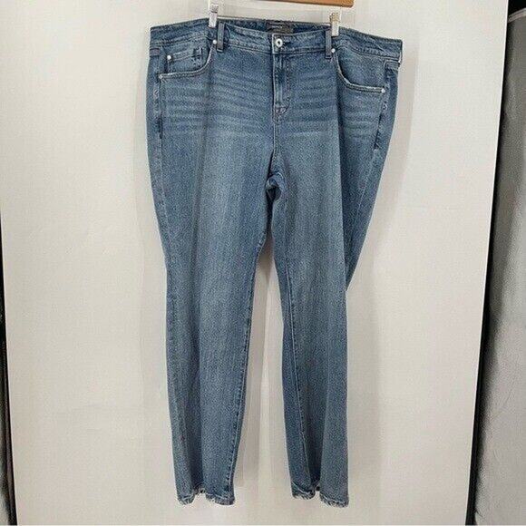 NWT Torrid 24T Slim Boot mid rise Jean Medium Wash tall long 0635 distressed - Picture 3 of 13